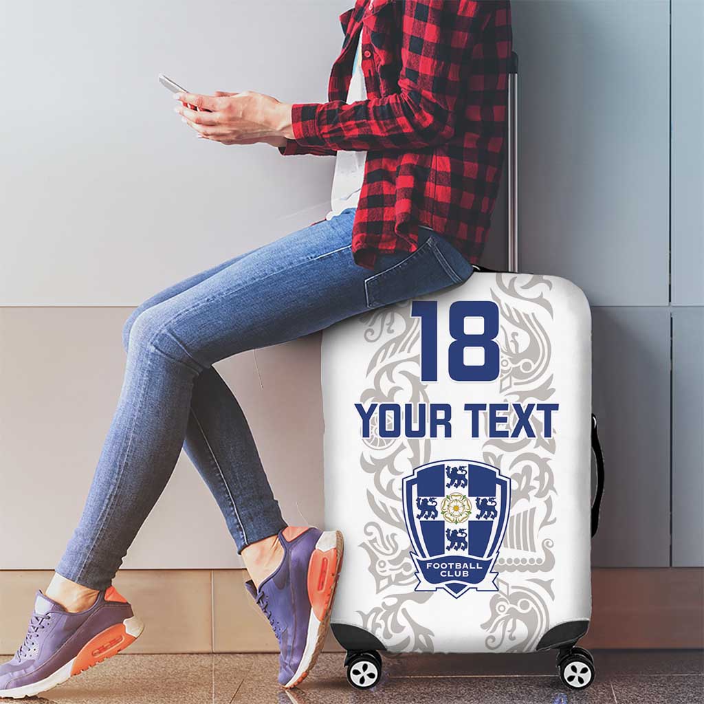 Custom York Minstrel Spirit Luggage Cover Norse Viking Pattern White Version - Wonder Print Shop
