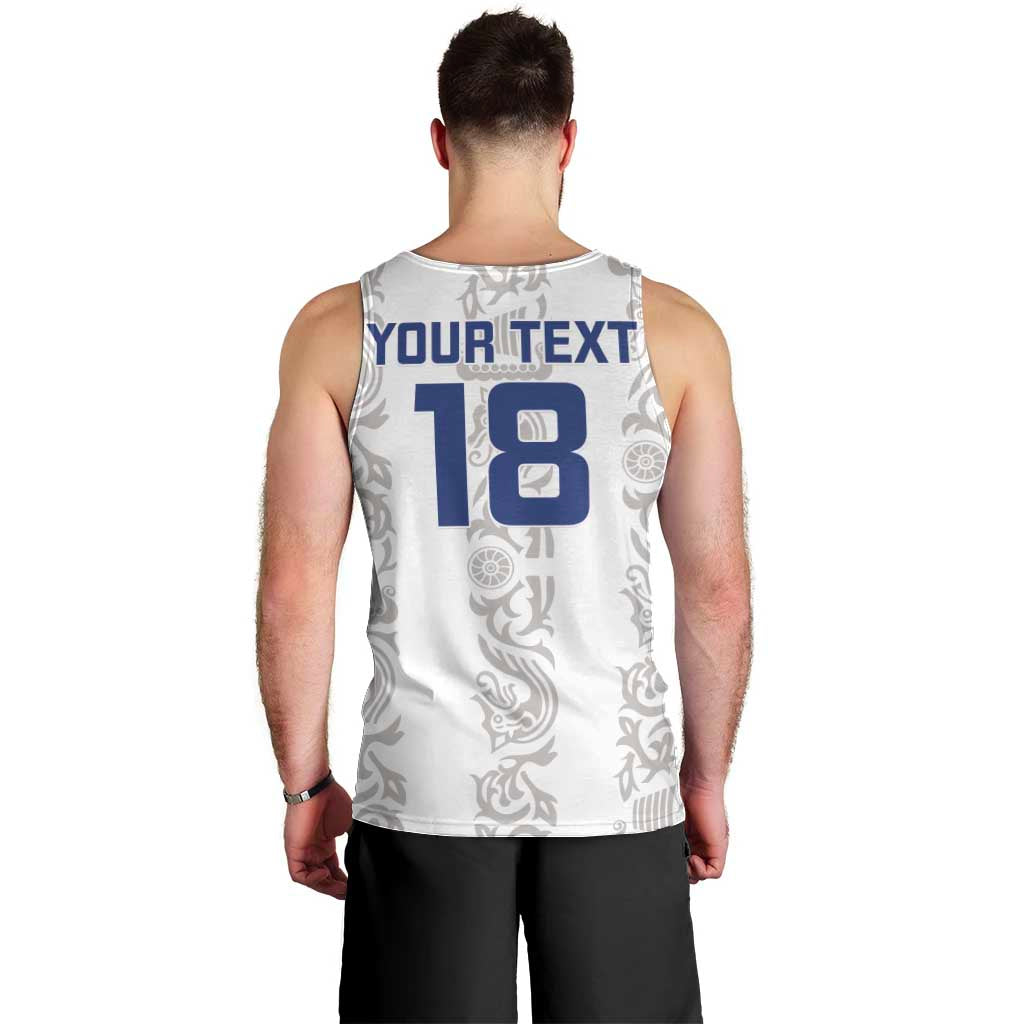 Custom York Minstrel Spirit Men Tank Top Norse Viking Pattern White Version - Wonder Print Shop