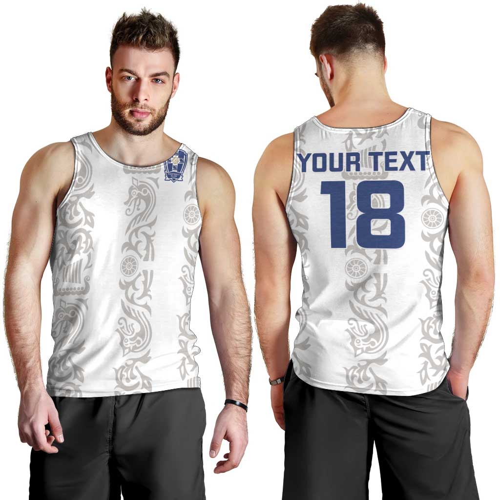 Custom York Minstrel Spirit Men Tank Top Norse Viking Pattern White Version - Wonder Print Shop