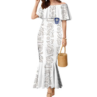 Custom York Minstrel Spirit Mermaid Dress Norse Viking Pattern White Version - Wonder Print Shop