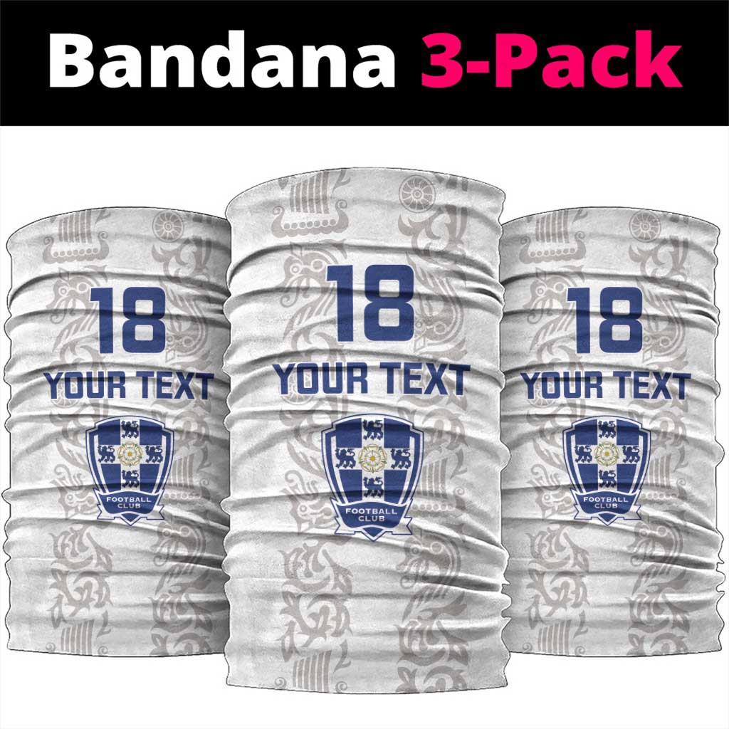 Custom York Minstrel Spirit Neck Gaiter Norse Viking Pattern White Version - Wonder Print Shop