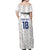 Custom York Minstrel Spirit Off Shoulder Maxi Dress Norse Viking Pattern White Version - Wonder Print Shop