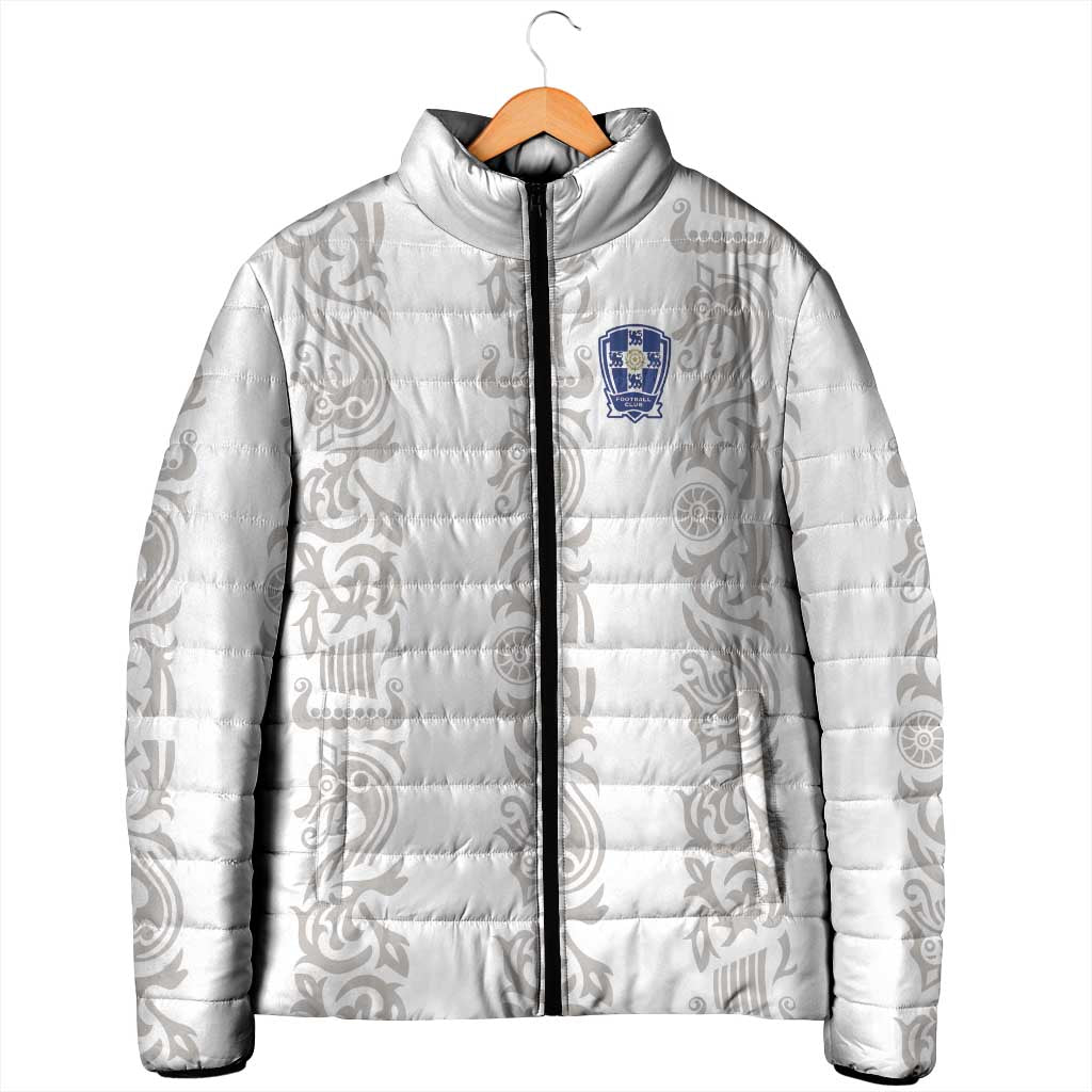 Custom York Minstrel Spirit Padded Jacket Norse Viking Pattern White Version - Wonder Print Shop