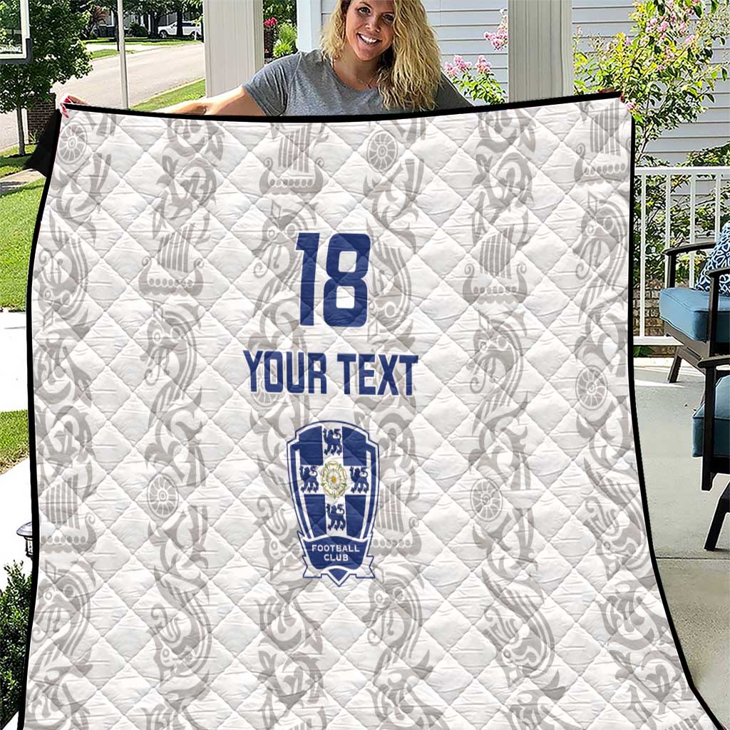 Custom York Minstrel Spirit Quilt Norse Viking Pattern White Version - Wonder Print Shop