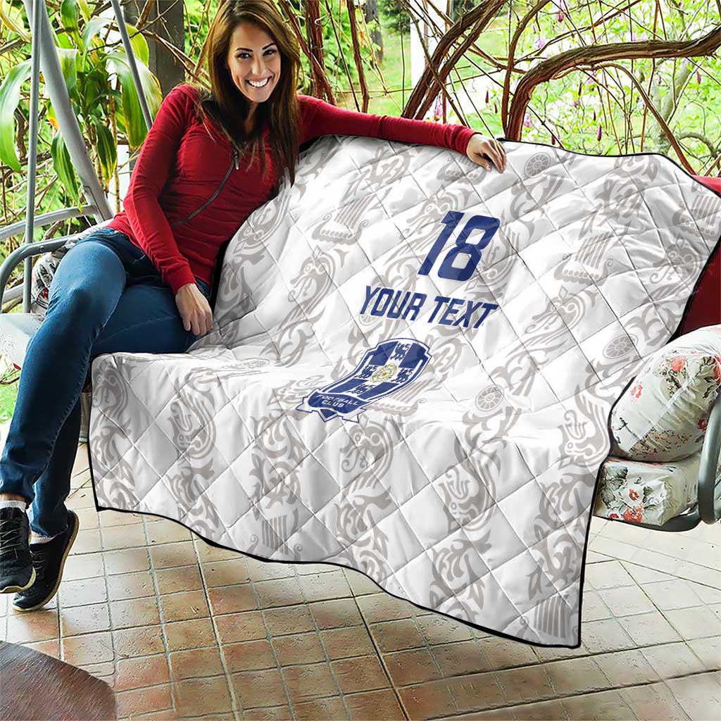 Custom York Minstrel Spirit Quilt Norse Viking Pattern White Version - Wonder Print Shop