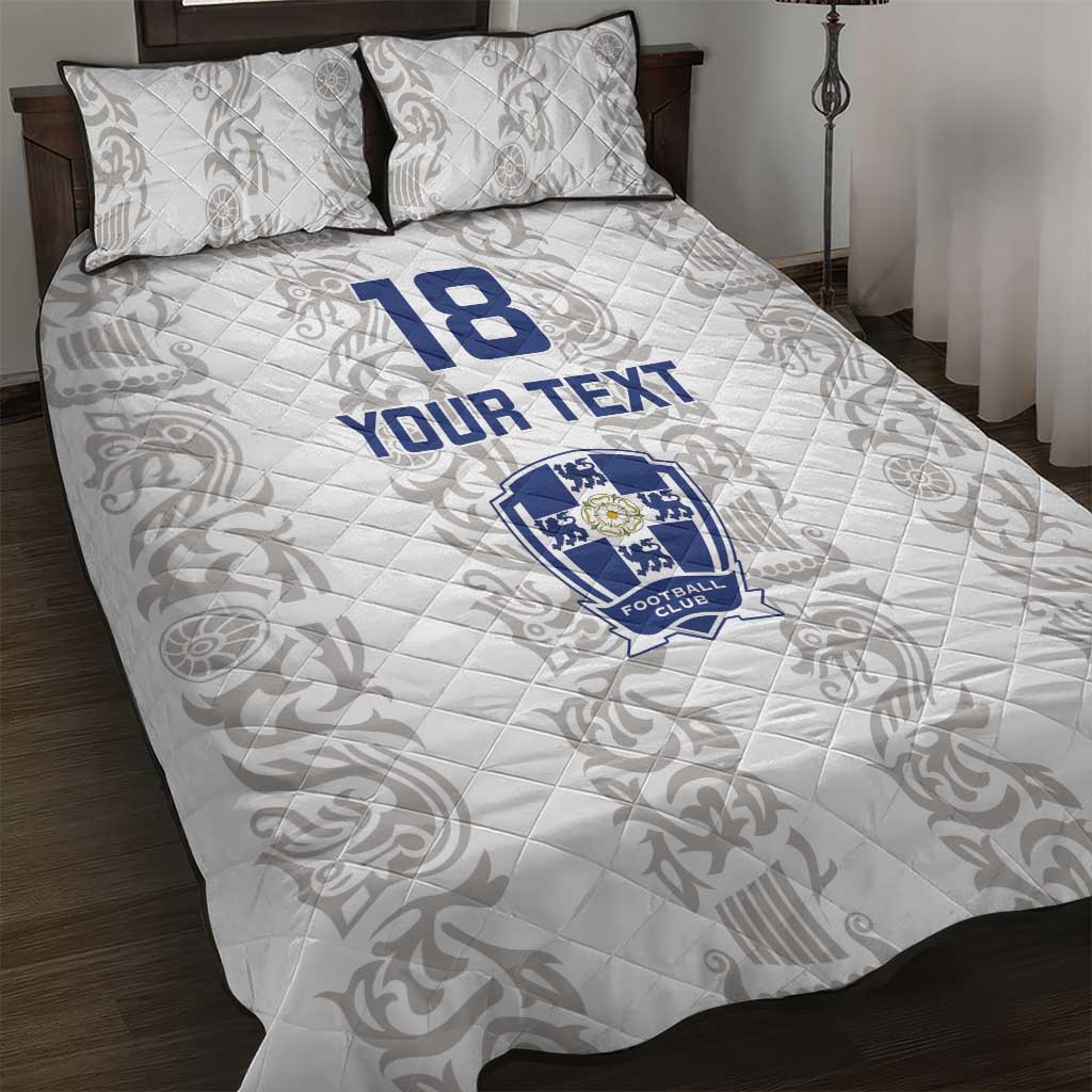 Custom York Minstrel Spirit Quilt Bed Set Norse Viking Pattern White Version - Wonder Print Shop