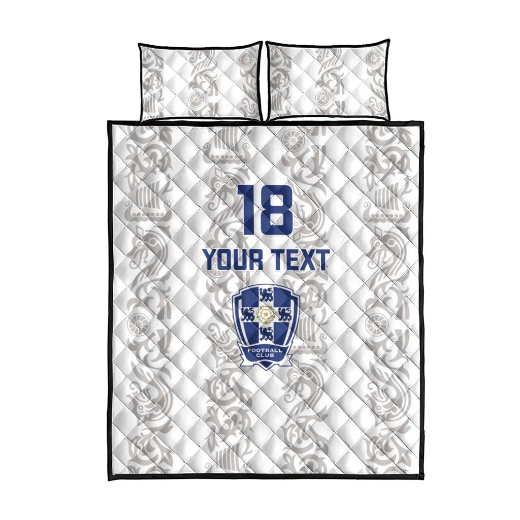 Custom York Minstrel Spirit Quilt Bed Set Norse Viking Pattern White Version - Wonder Print Shop