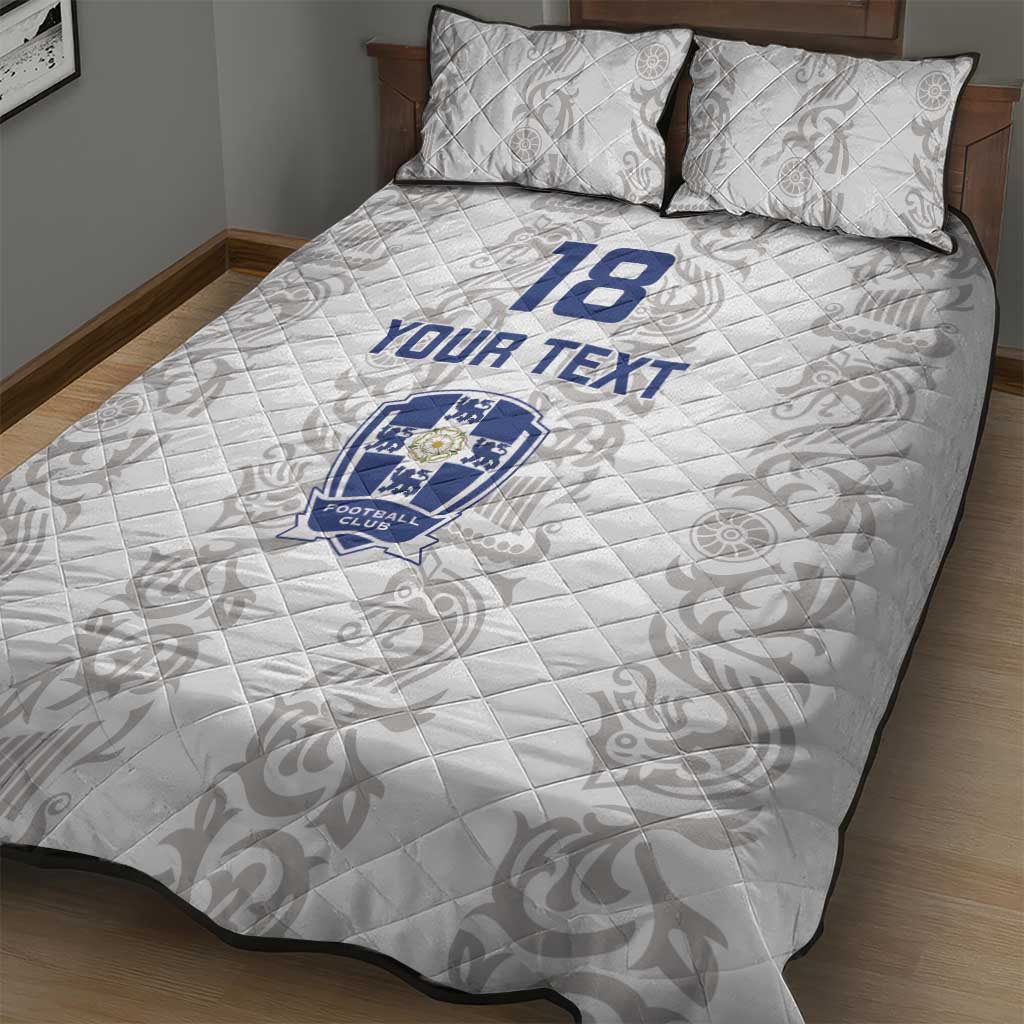 Custom York Minstrel Spirit Quilt Bed Set Norse Viking Pattern White Version - Wonder Print Shop
