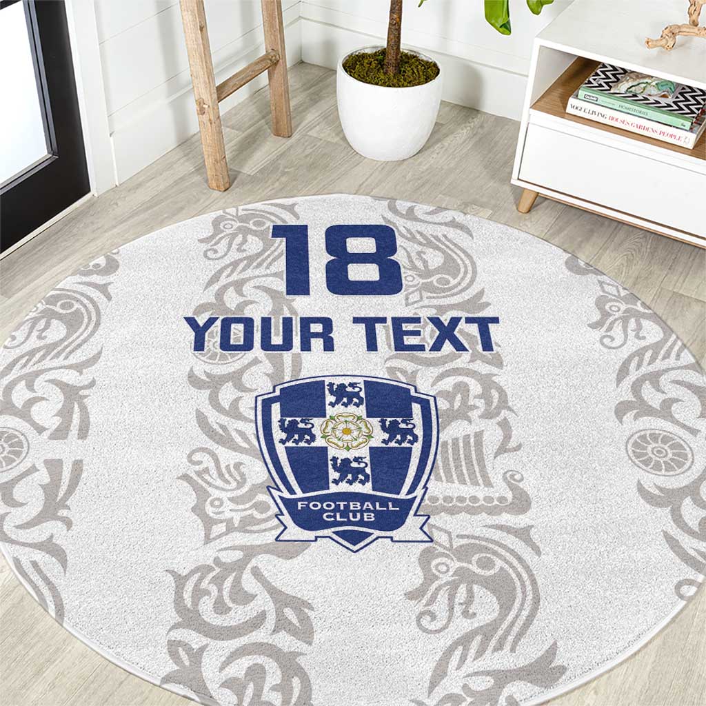 Custom York Minstrel Spirit Round Carpet Norse Viking Pattern White Version - Wonder Print Shop