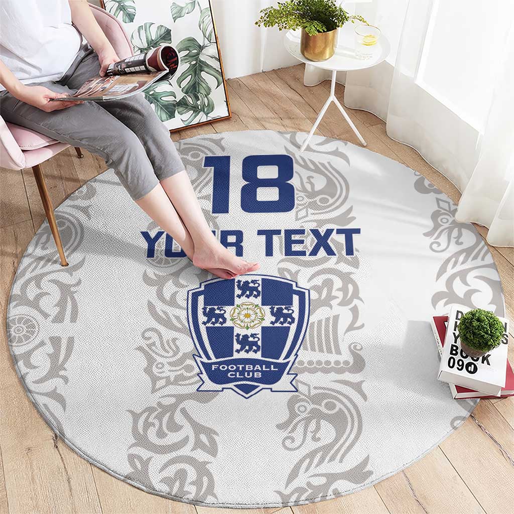 Custom York Minstrel Spirit Round Carpet Norse Viking Pattern White Version - Wonder Print Shop