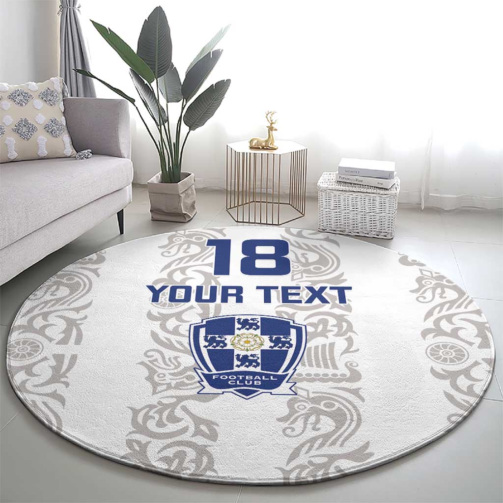 Custom York Minstrel Spirit Round Carpet Norse Viking Pattern White Version - Wonder Print Shop