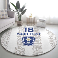 Custom York Minstrel Spirit Round Carpet Norse Viking Pattern White Version - Wonder Print Shop