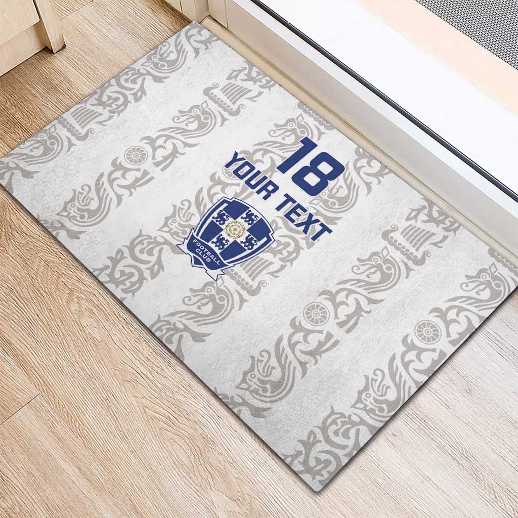 Custom York Minstrel Spirit Rubber Doormat Norse Viking Pattern White Version - Wonder Print Shop