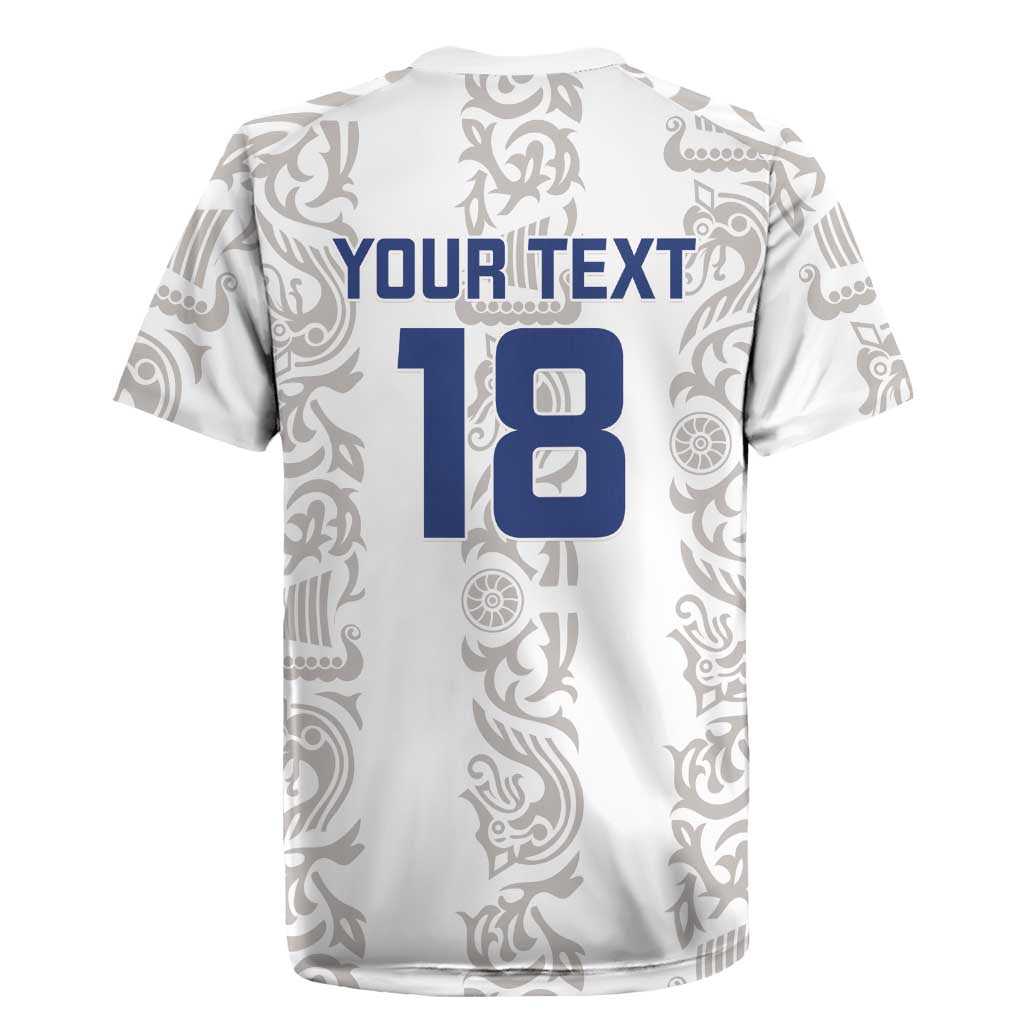 Custom York Minstrel Spirit Rugby Jersey Norse Viking Pattern White Version - Wonder Print Shop