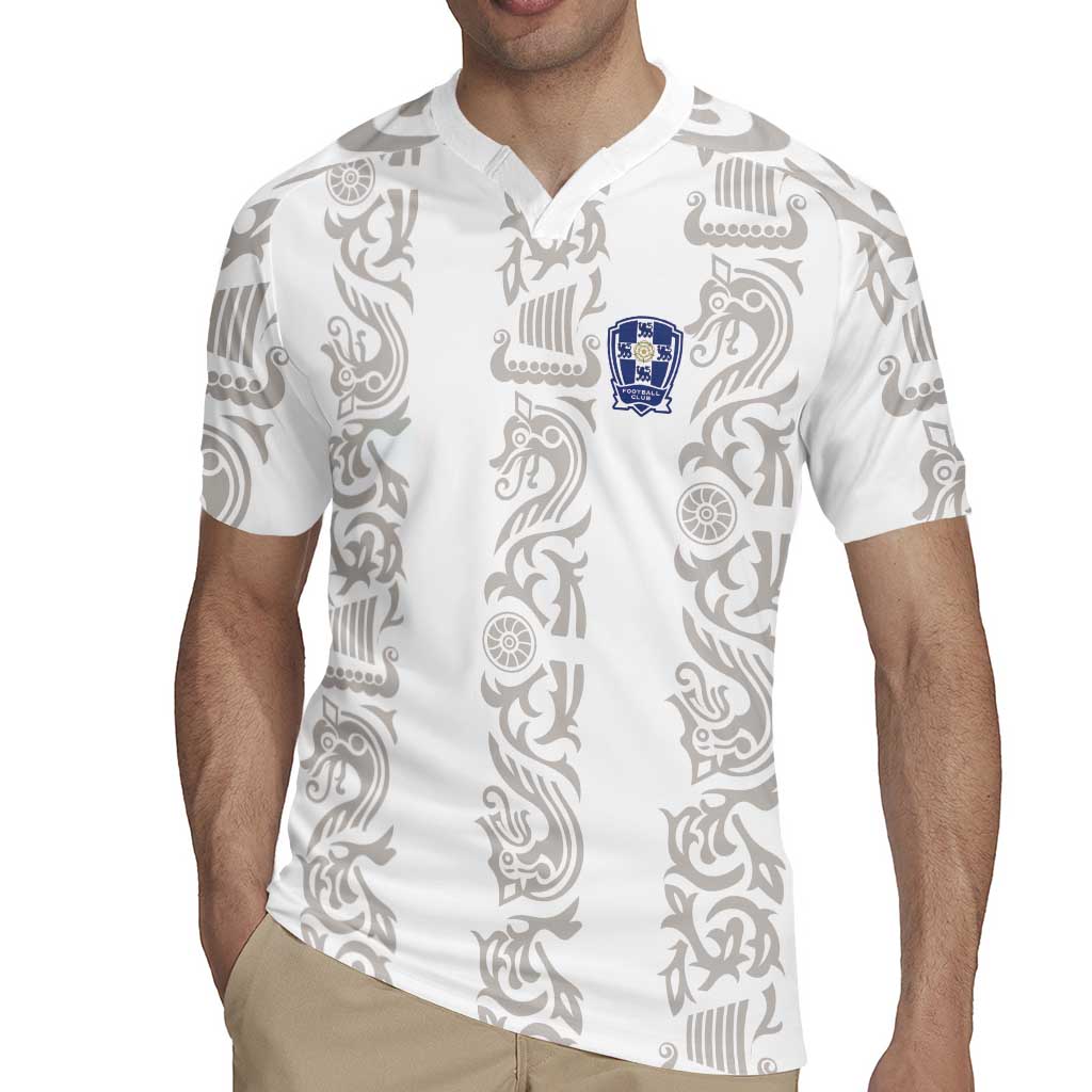 Custom York Minstrel Spirit Rugby Jersey Norse Viking Pattern White Version - Wonder Print Shop
