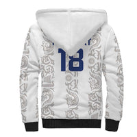 Custom York Minstrel Spirit Sherpa Hoodie Norse Viking Pattern White Version - Wonder Print Shop