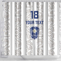 Custom York Minstrel Spirit Shower Curtain Norse Viking Pattern White Version - Wonder Print Shop