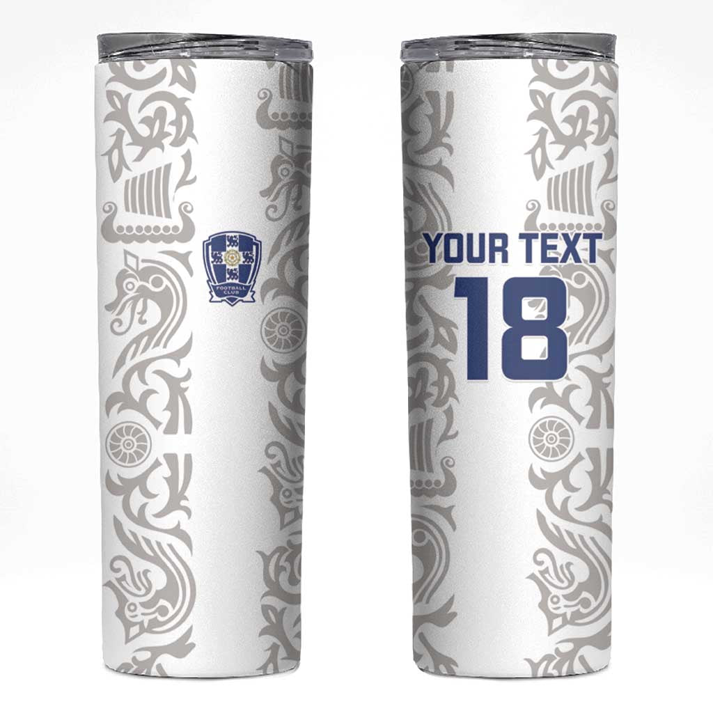 Custom York Minstrel Spirit Skinny Tumbler Norse Viking Pattern White Version - Wonder Print Shop