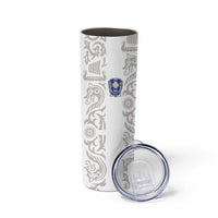 Custom York Minstrel Spirit Skinny Tumbler Norse Viking Pattern White Version - Wonder Print Shop