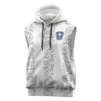 Custom York Minstrel Spirit Sleeveless Hoodie Norse Viking Pattern White Version - Wonder Print Shop