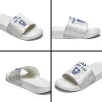 Custom York Minstrel Spirit Slide Sandals Norse Viking Pattern White Version - Wonder Print Shop