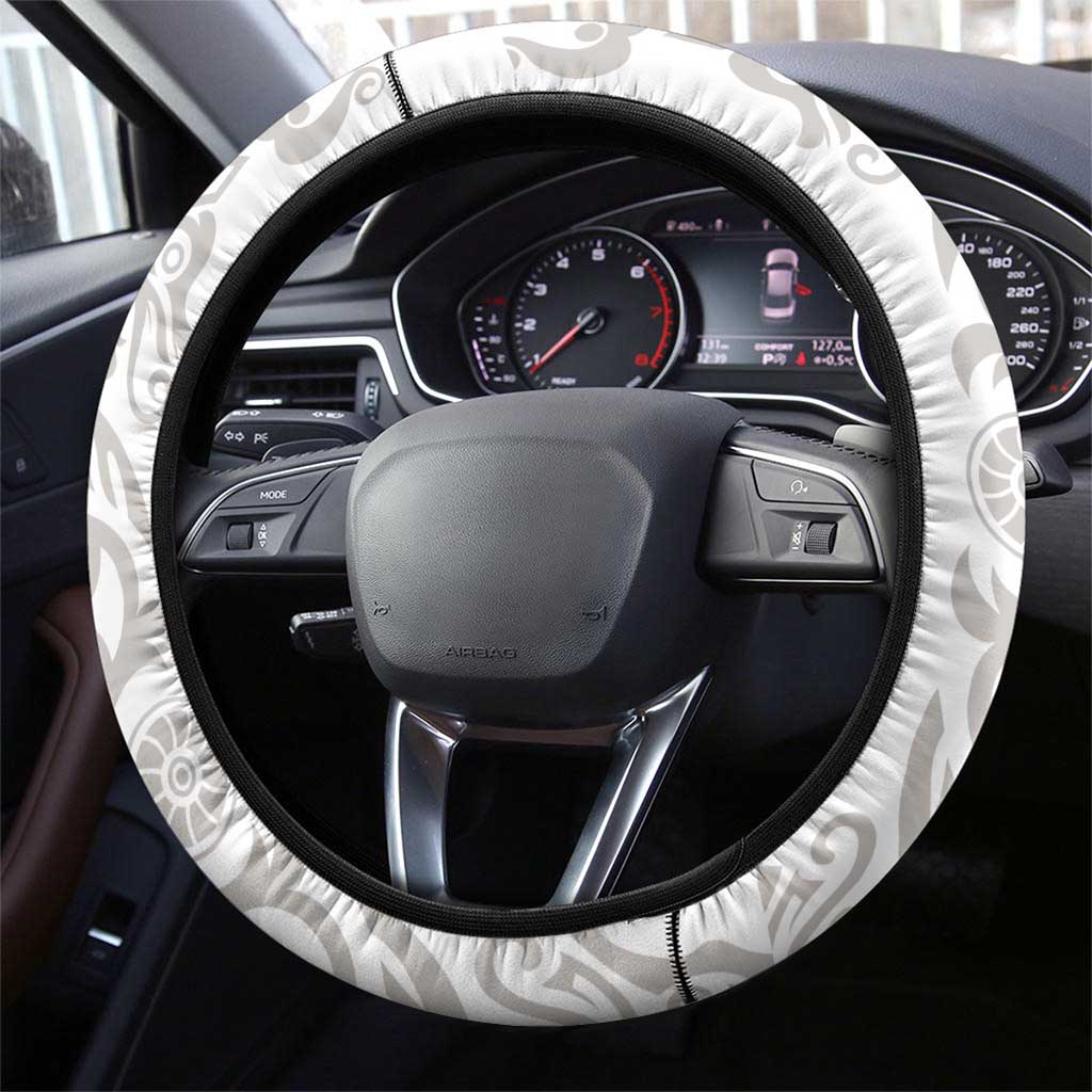 York Minstrel Spirit Steering Wheel Cover Norse Viking Pattern White Version - Wonder Print Shop
