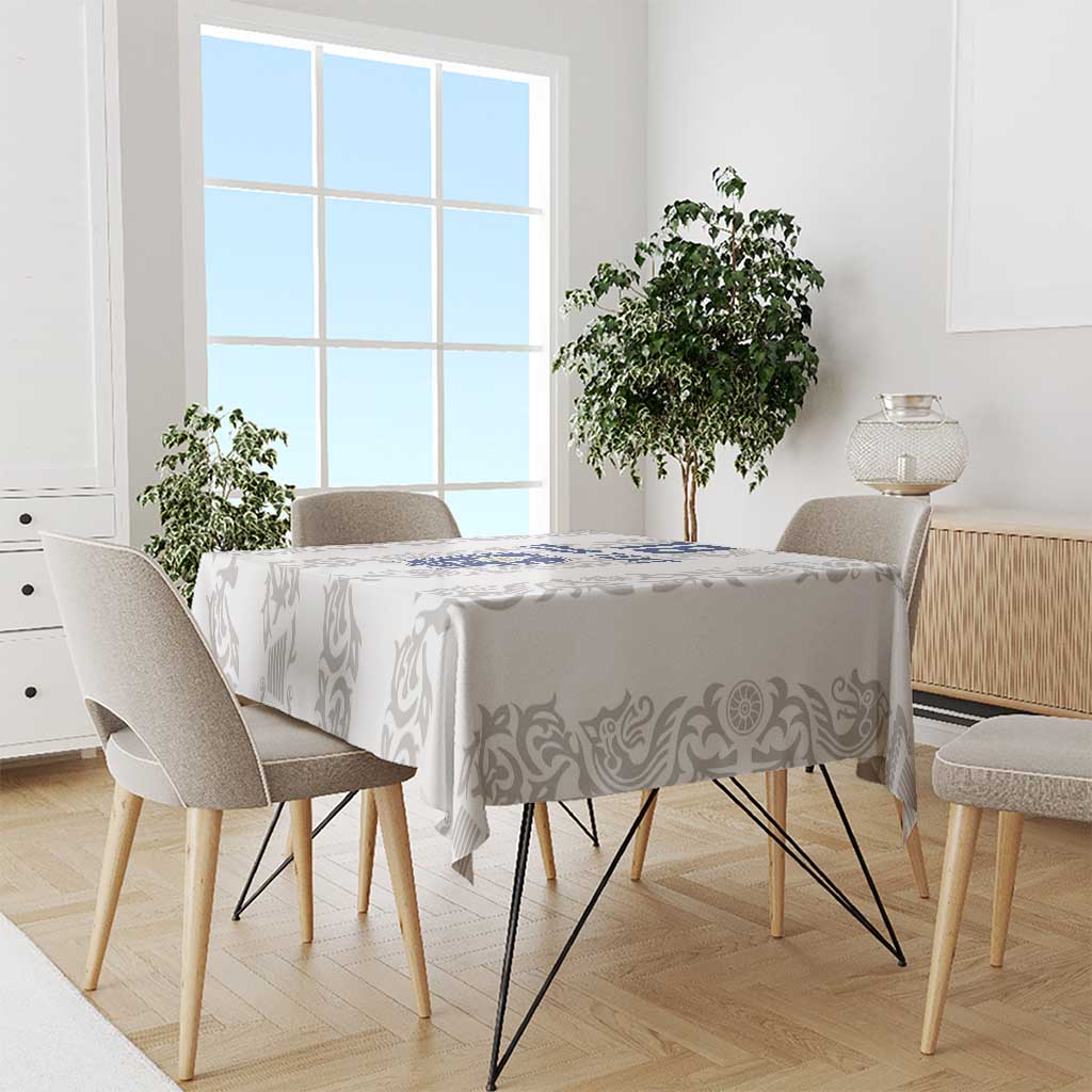 Custom York Minstrel Spirit Tablecloth Norse Viking Pattern White Version - Wonder Print Shop