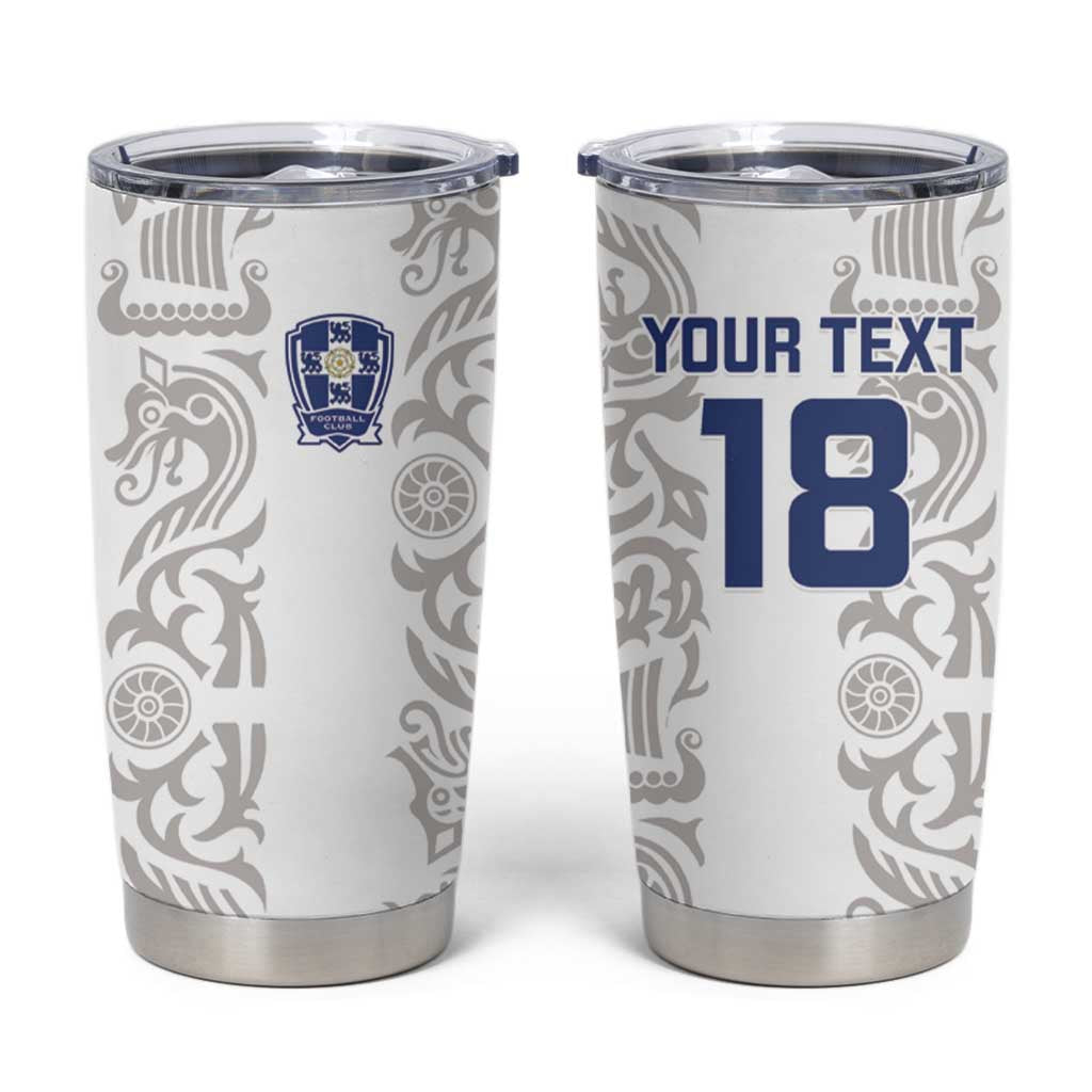 Custom York Minstrel Spirit Tumbler Cup Norse Viking Pattern White Version - Wonder Print Shop