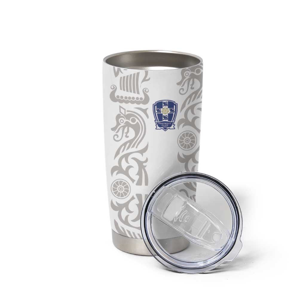 Custom York Minstrel Spirit Tumbler Cup Norse Viking Pattern White Version - Wonder Print Shop