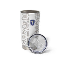 Custom York Minstrel Spirit Tumbler Cup Norse Viking Pattern White Version - Wonder Print Shop