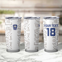 Custom York Minstrel Spirit Tumbler Cup Norse Viking Pattern White Version - Wonder Print Shop