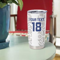 Custom York Minstrel Spirit Tumbler Cup Norse Viking Pattern White Version - Wonder Print Shop