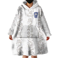 Custom York Minstrel Spirit Wearable Blanket Hoodie Norse Viking Pattern White Version - Wonder Print Shop