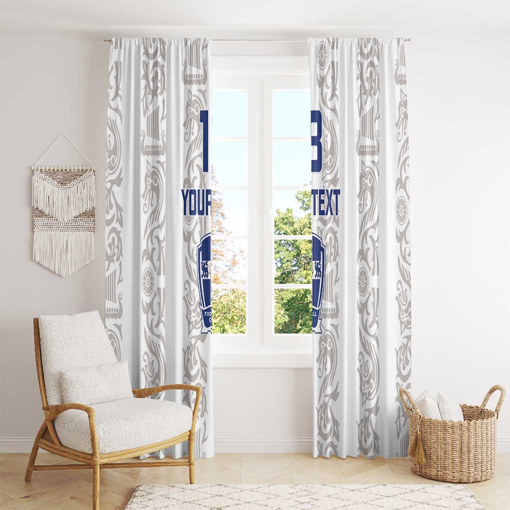 Custom York Minstrel Spirit Window Curtain Norse Viking Pattern White Version - Wonder Print Shop