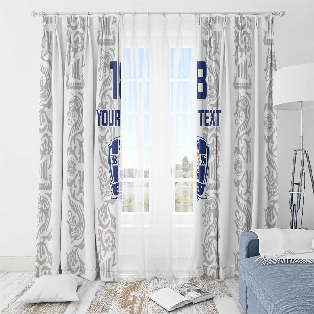 Custom York Minstrel Spirit Window Curtain Norse Viking Pattern White Version - Wonder Print Shop