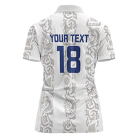 Custom York Minstrel Spirit Women Polo Shirt Norse Viking Pattern White Version - Wonder Print Shop