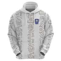 Custom York Minstrel Spirit Zip Hoodie Norse Viking Pattern White Version - Wonder Print Shop
