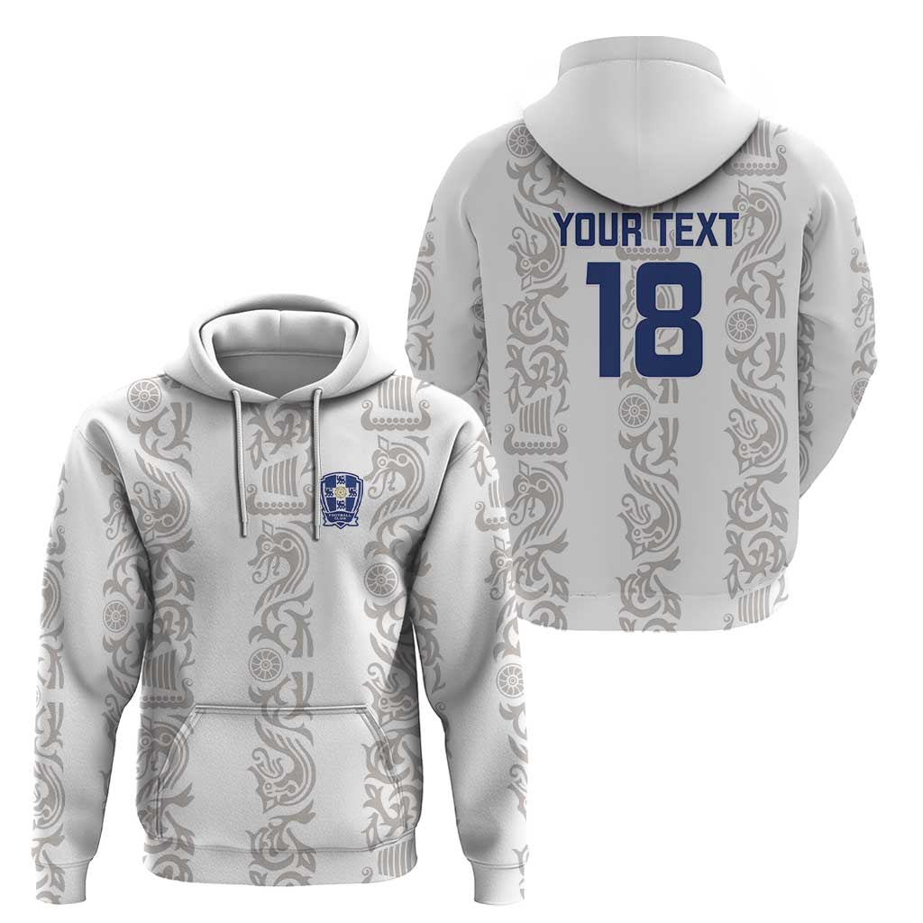 Custom York Minstrel Spirit Zip Hoodie Norse Viking Pattern White Version - Wonder Print Shop