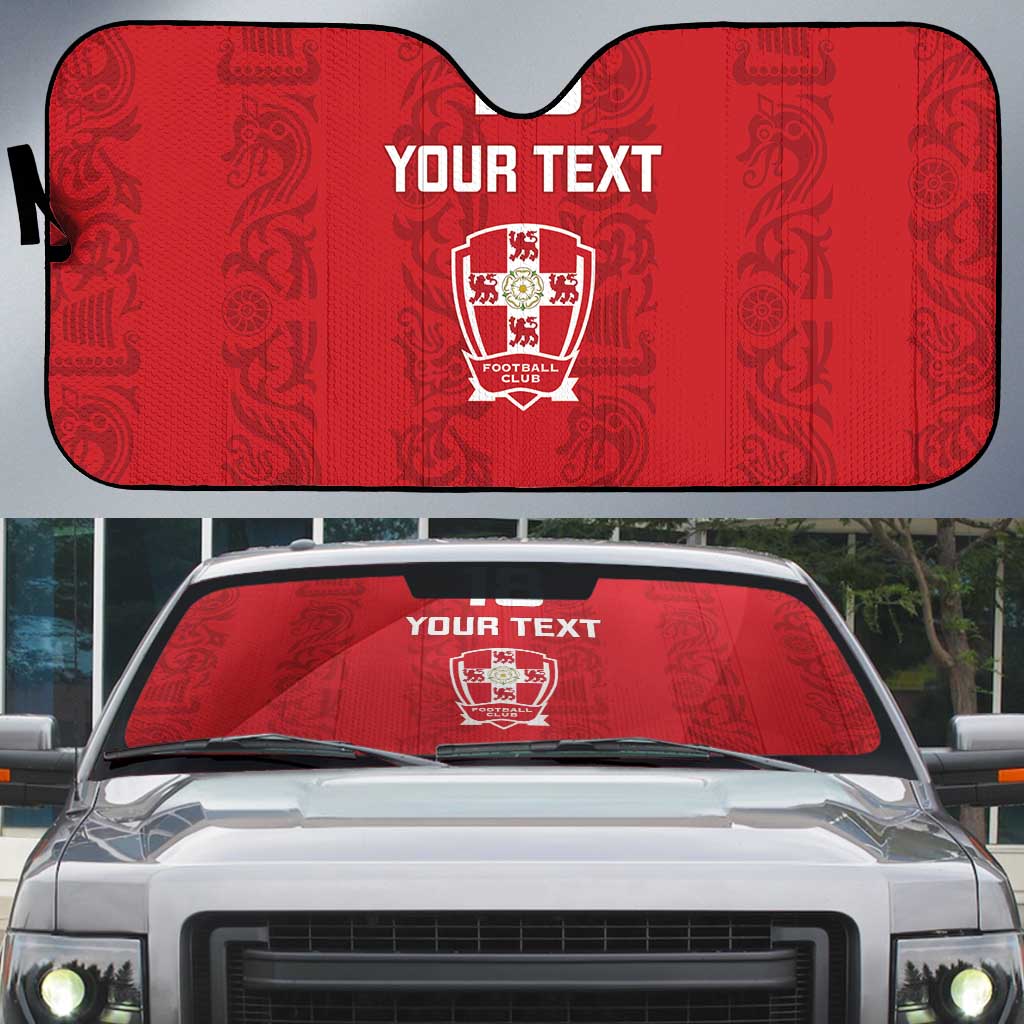 Custom York Minstrel Spirit Auto Sun Shade Norse Viking Pattern Red Version - Wonder Print Shop