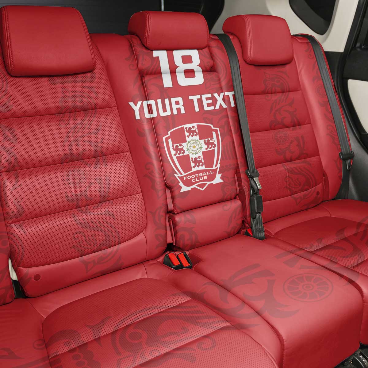 Custom York Minstrel Spirit Back Car Seat Cover Norse Viking Pattern Red Version - Wonder Print Shop