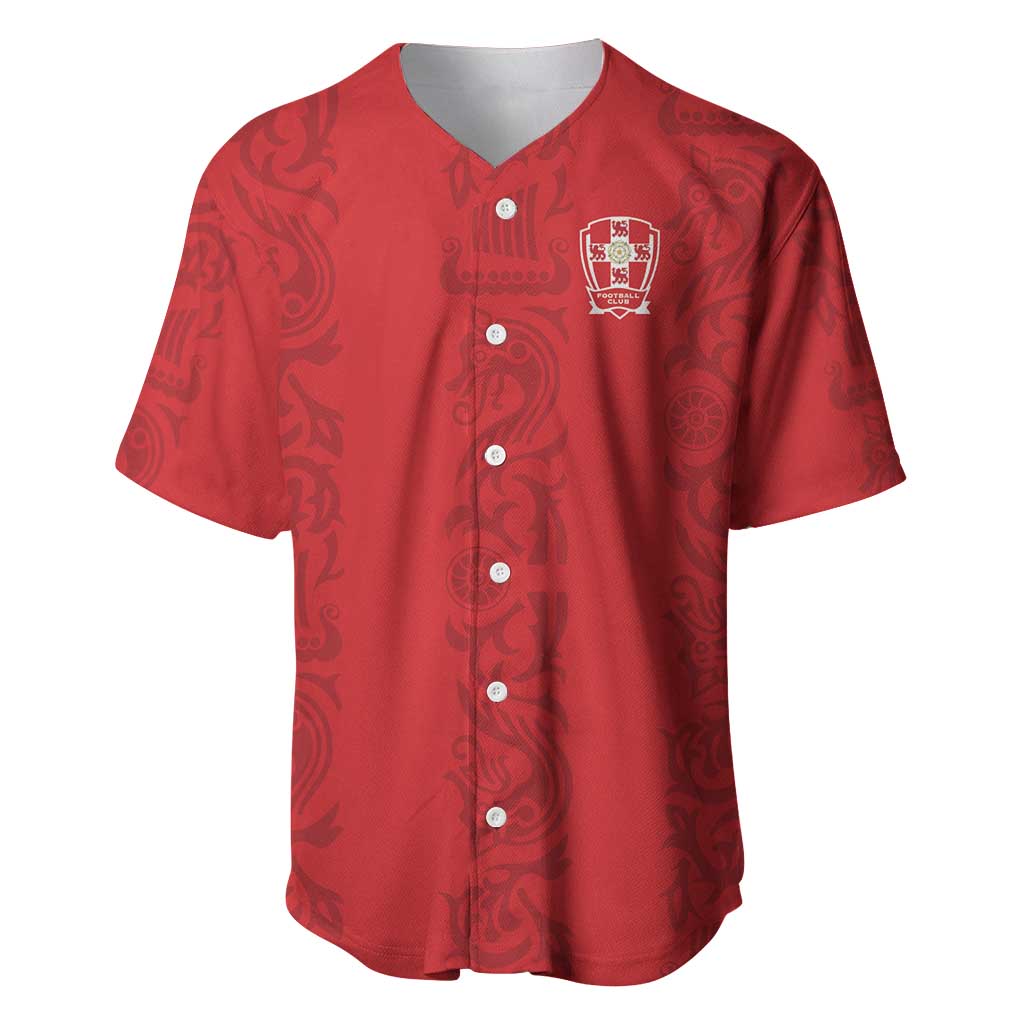 Custom York Minstrel Spirit Baseball Jersey Norse Viking Pattern Red Version - Wonder Print Shop