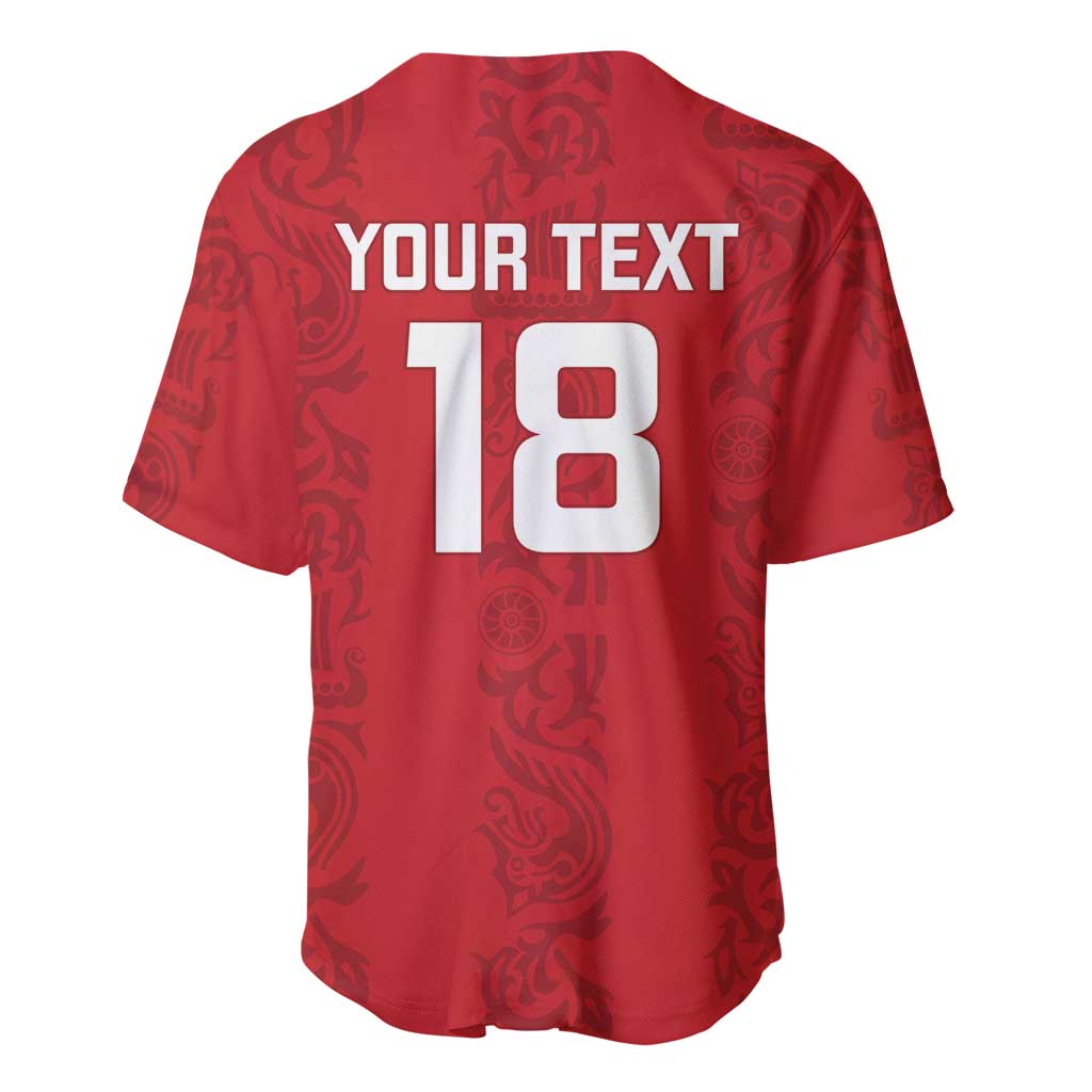 Custom York Minstrel Spirit Baseball Jersey Norse Viking Pattern Red Version - Wonder Print Shop