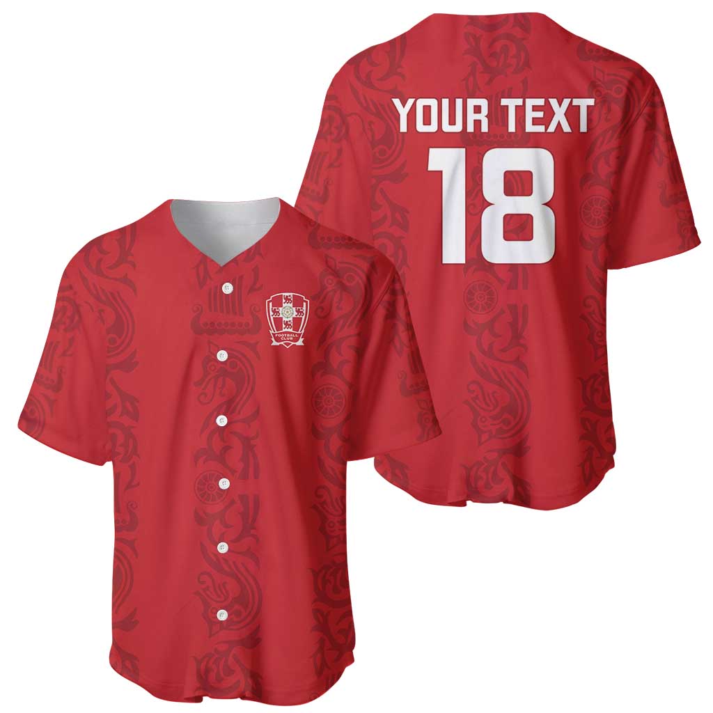 Custom York Minstrel Spirit Baseball Jersey Norse Viking Pattern Red Version - Wonder Print Shop