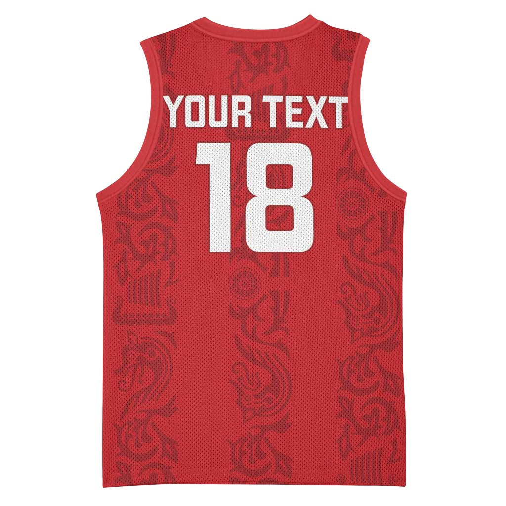 Custom York Minstrel Spirit Basketball Jersey Norse Viking Pattern Red Version - Wonder Print Shop
