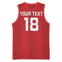 Custom York Minstrel Spirit Basketball Jersey Norse Viking Pattern Red Version - Wonder Print Shop