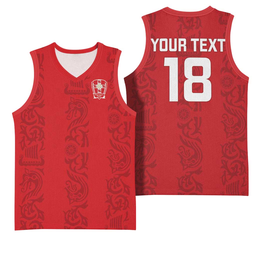 Custom York Minstrel Spirit Basketball Jersey Norse Viking Pattern Red Version - Wonder Print Shop