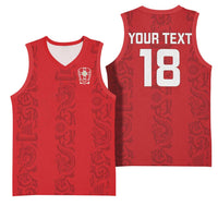 Custom York Minstrel Spirit Basketball Jersey Norse Viking Pattern Red Version - Wonder Print Shop