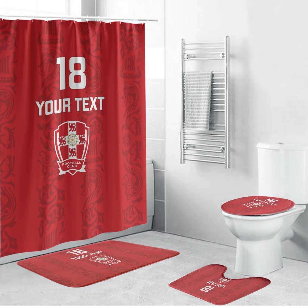Custom York Minstrel Spirit Bathroom Set Norse Viking Pattern Red Version - Wonder Print Shop
