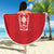 Custom York Minstrel Spirit Beach Blanket Norse Viking Pattern Red Version - Wonder Print Shop