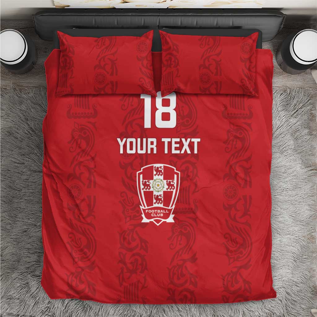 Custom York Minstrel Spirit Bedding Set Norse Viking Pattern Red Version - Wonder Print Shop